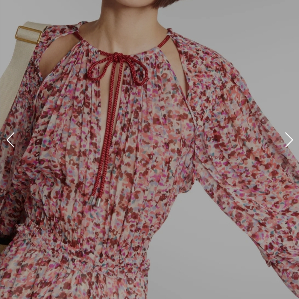 Isabel Marant Pink Floral Sheer Long-Sleeve Midi Dress - Picture 2 of 11